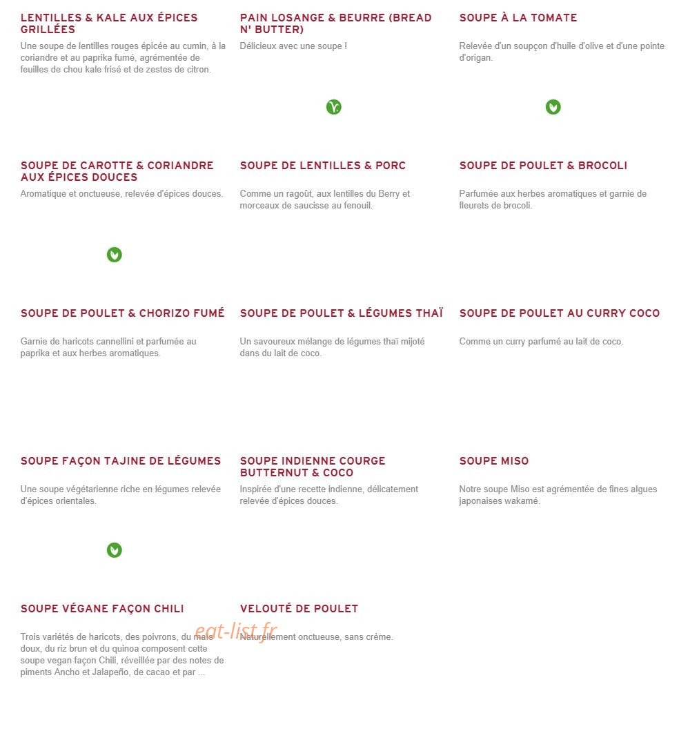 Prêt à manger — carte page 7