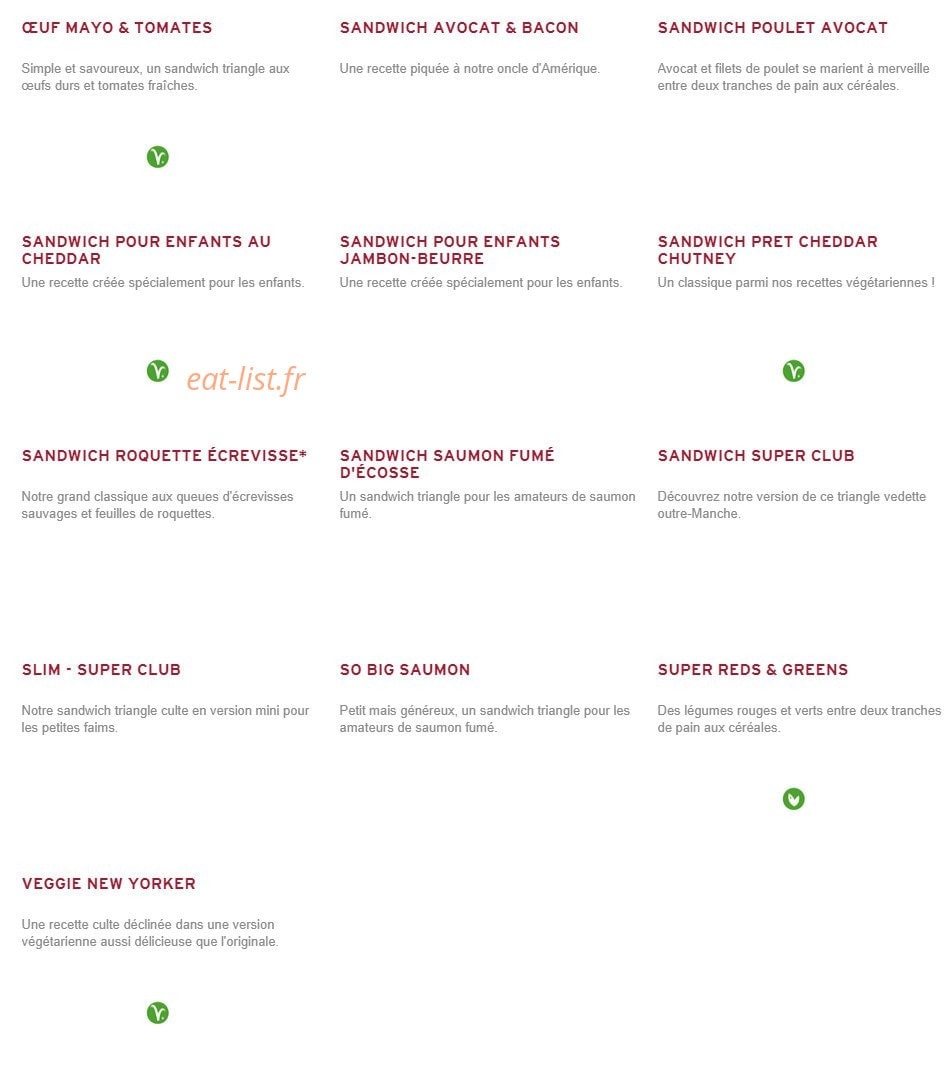 Prêt à manger — carte page 1