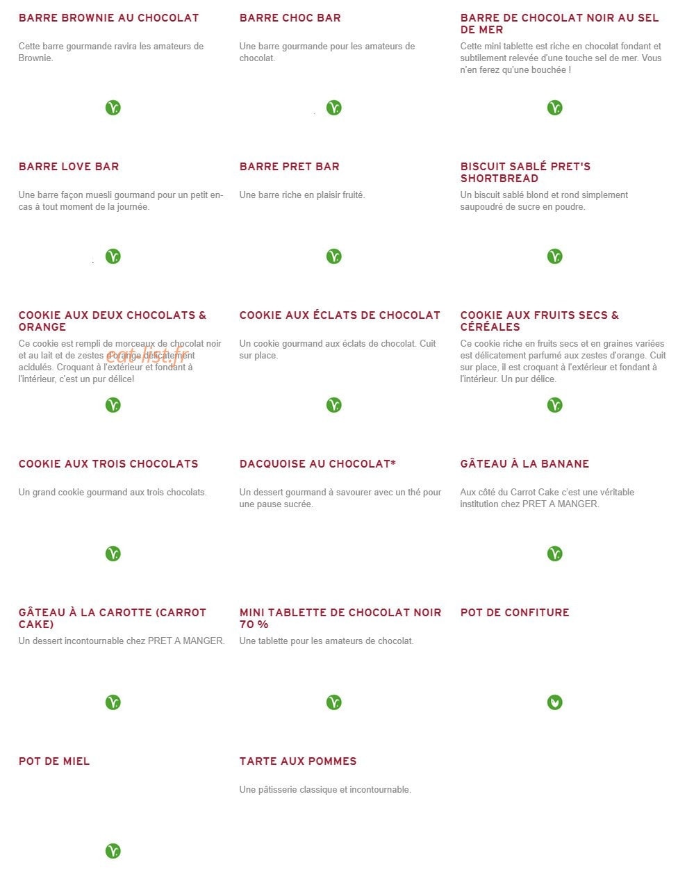 Prêt à manger — carte page 5
