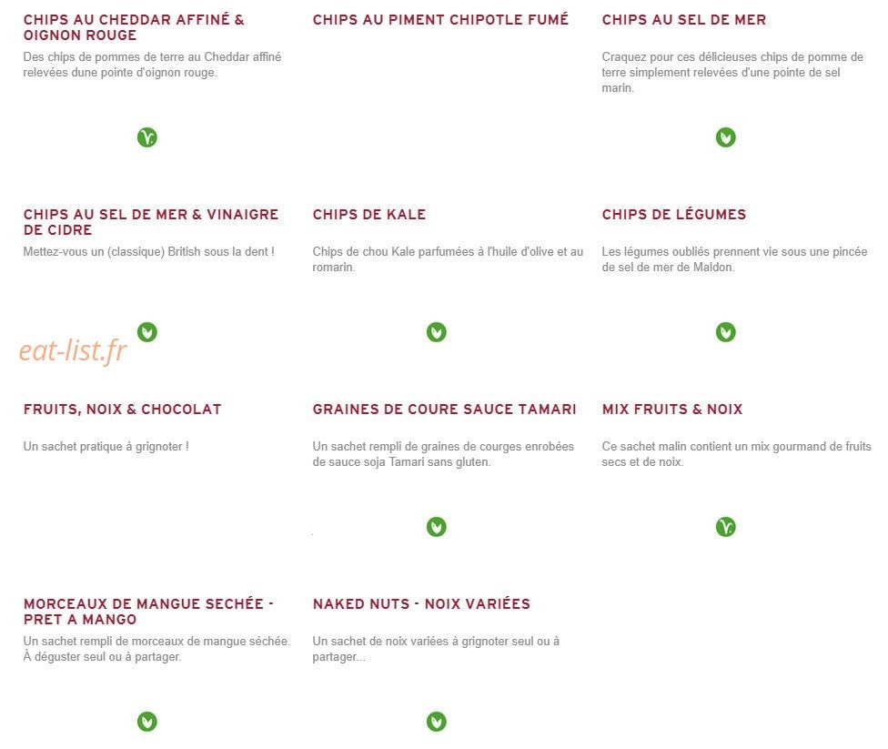 Prêt à manger — carte page 3