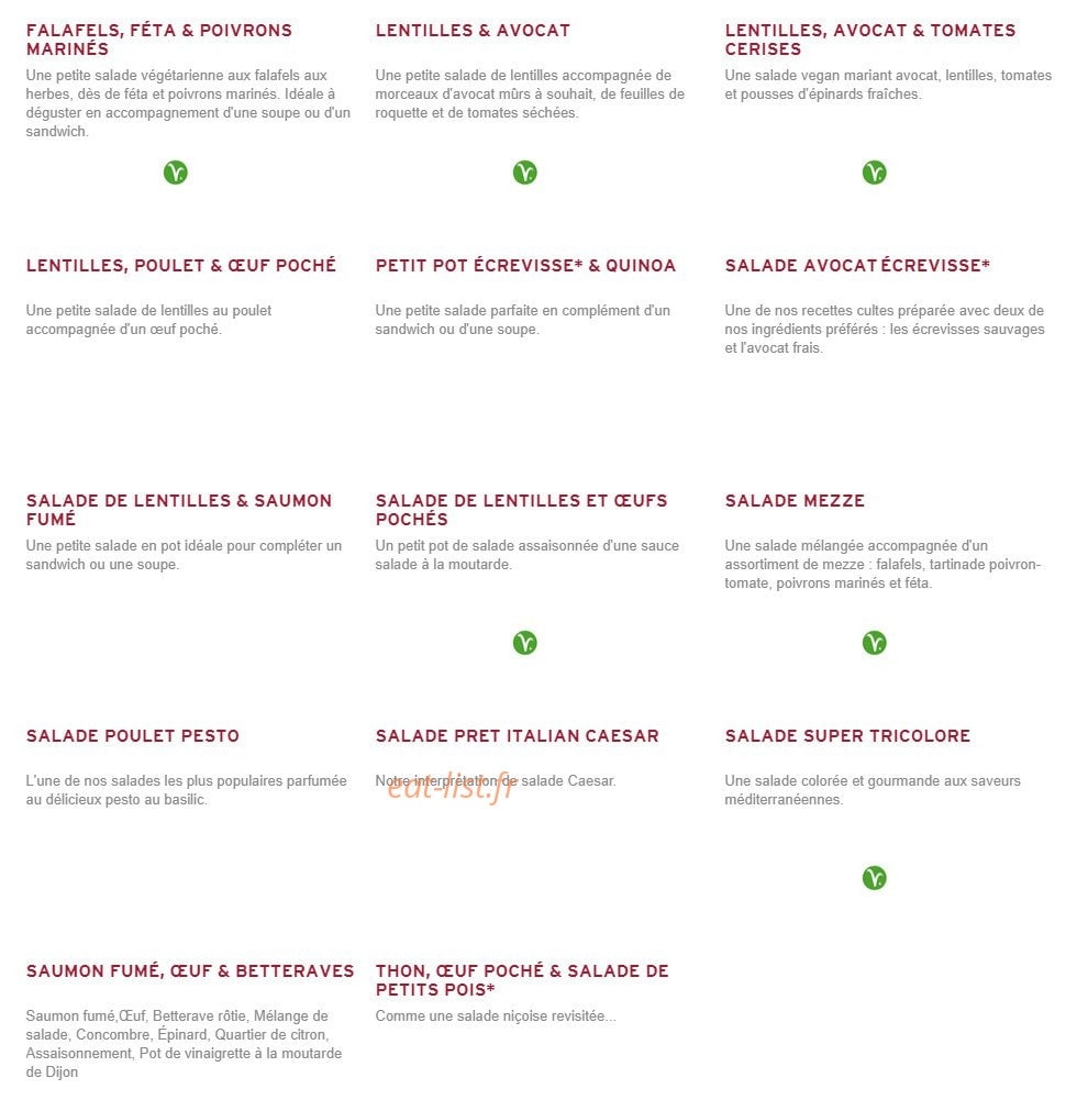 Prêt à manger — carte page 6