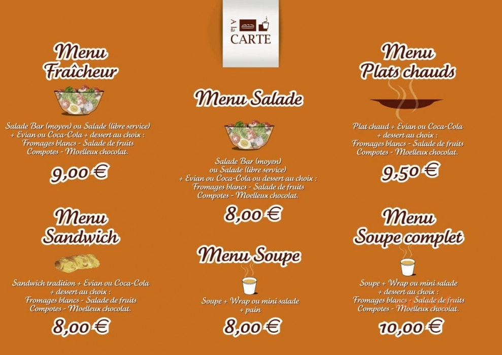 Salad'Bar A la Carte — carte page 1