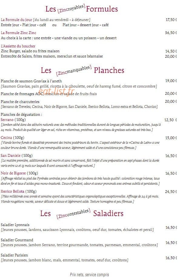 Zinc Zinc — carte page 2