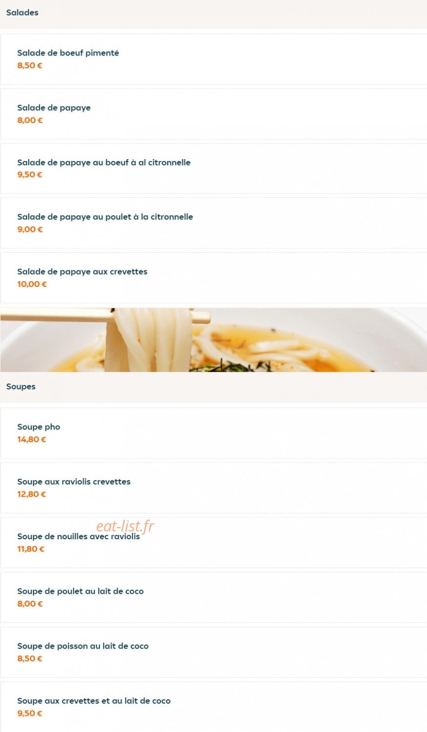 Asia Yum’s — carte page 3