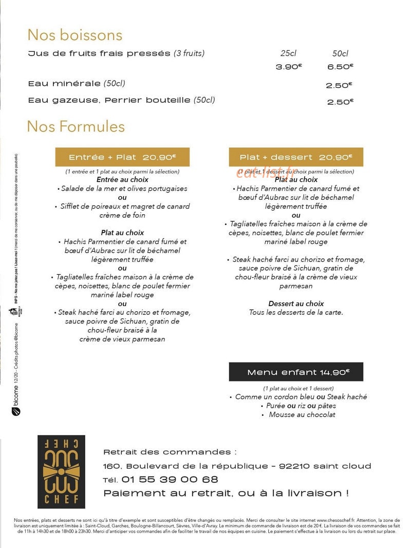 Chef sos Chef — carte page 6