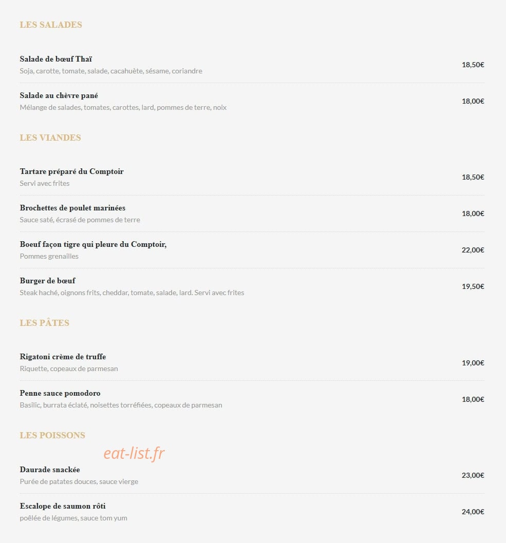 Le Comptoir de Saint Cloud — carte page 3
