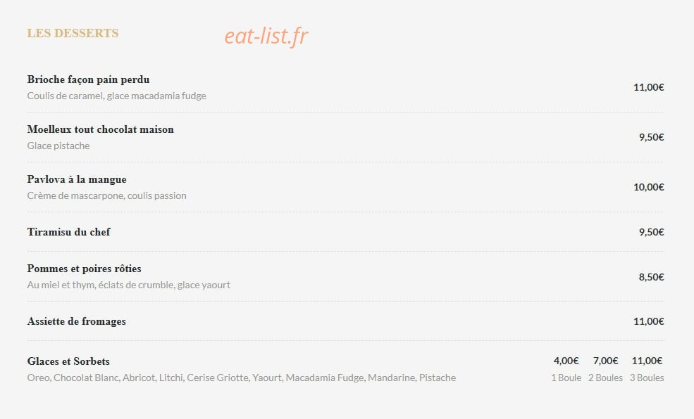 Le Comptoir de Saint Cloud — carte page 4