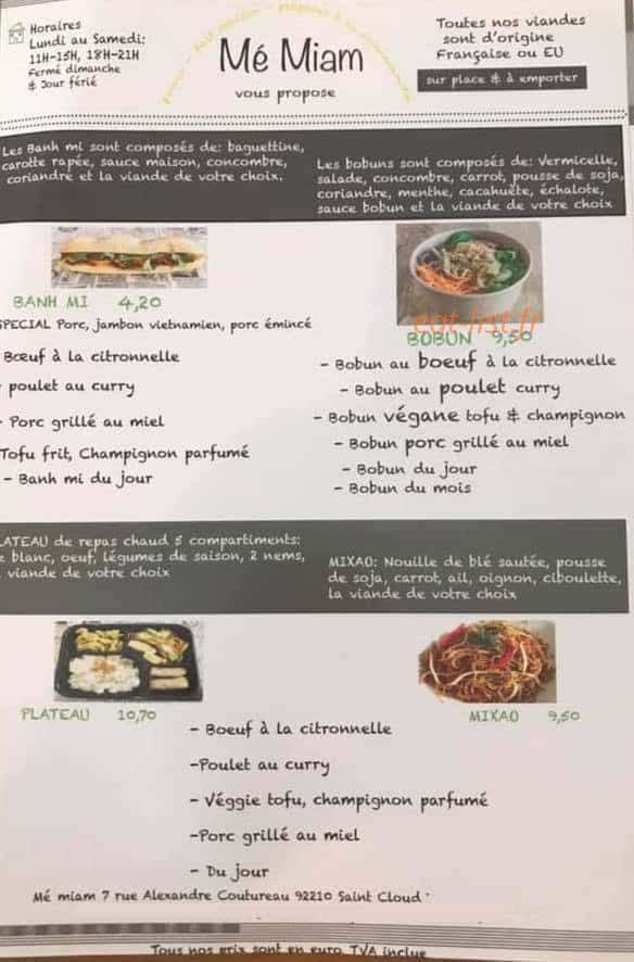 Me miam — carte page 1