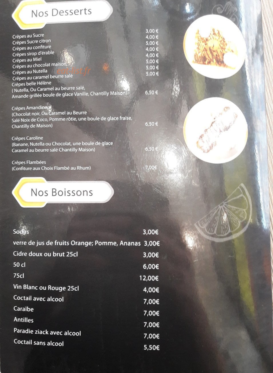 O'paradis Des Crepes — carte page 3