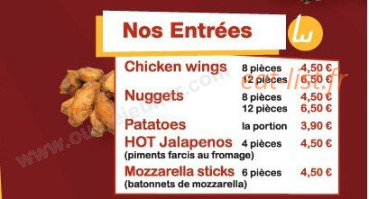 Pizza West — carte page 1