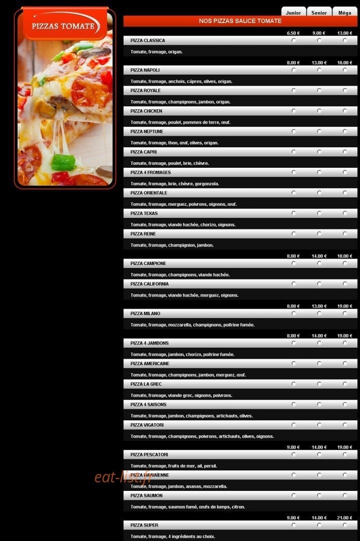 Super Pizza — carte page 3
