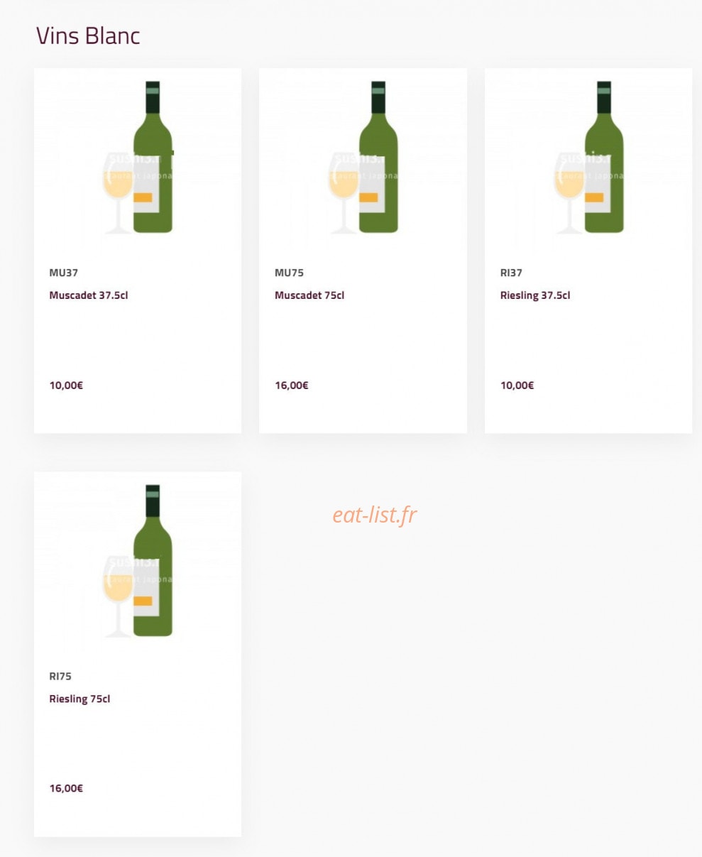 Sushi Trois — carte page 20