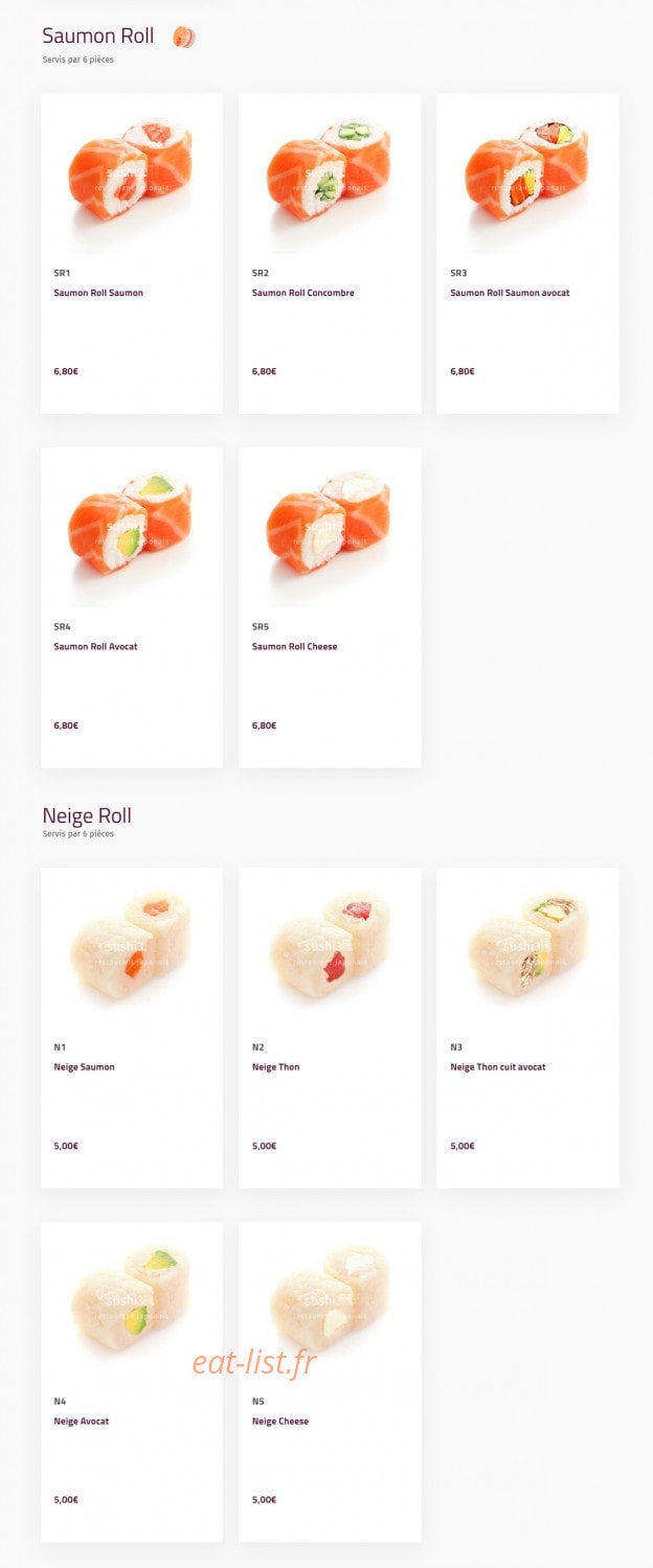 Sushi Trois — carte page 14