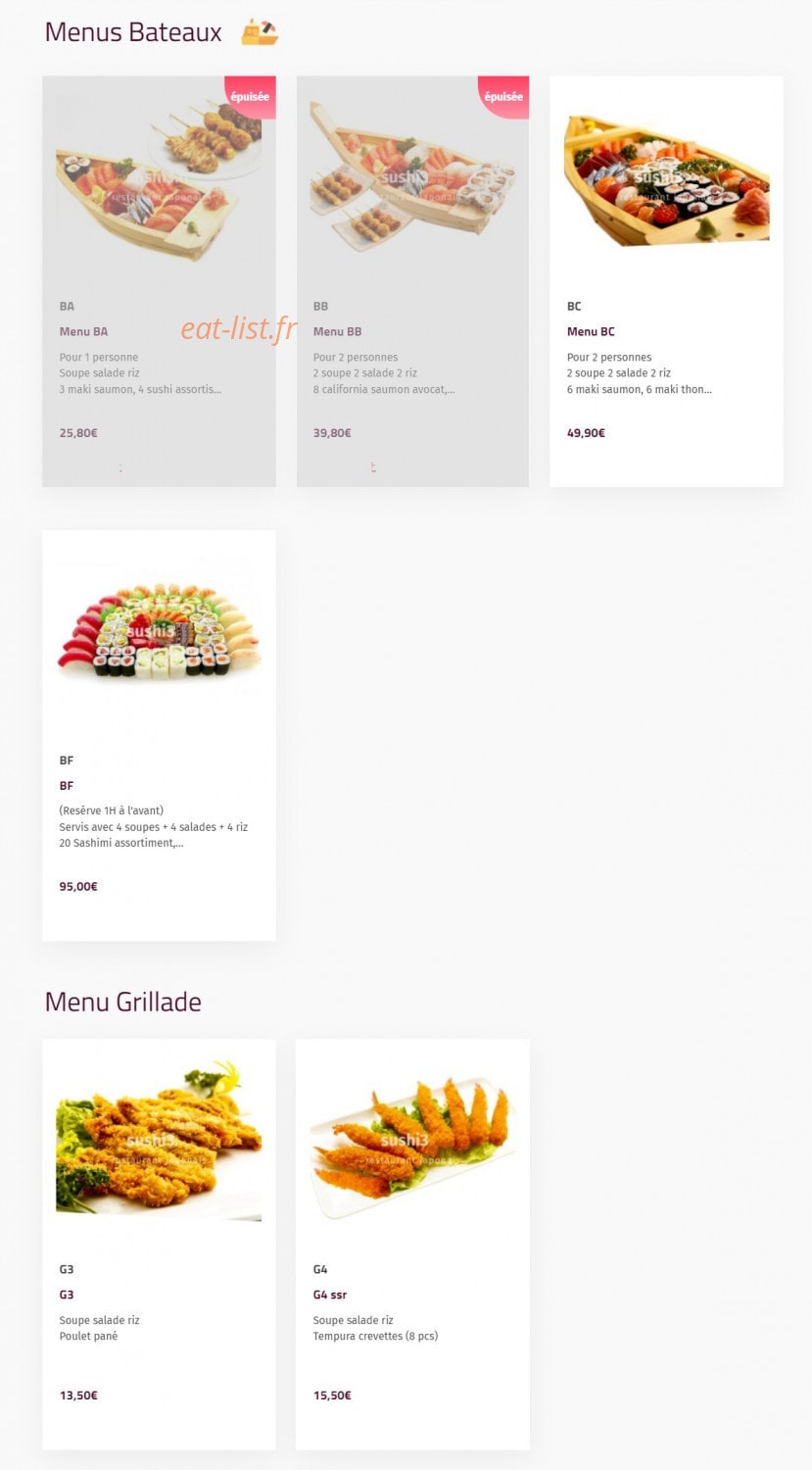 Sushi Trois — carte page 6