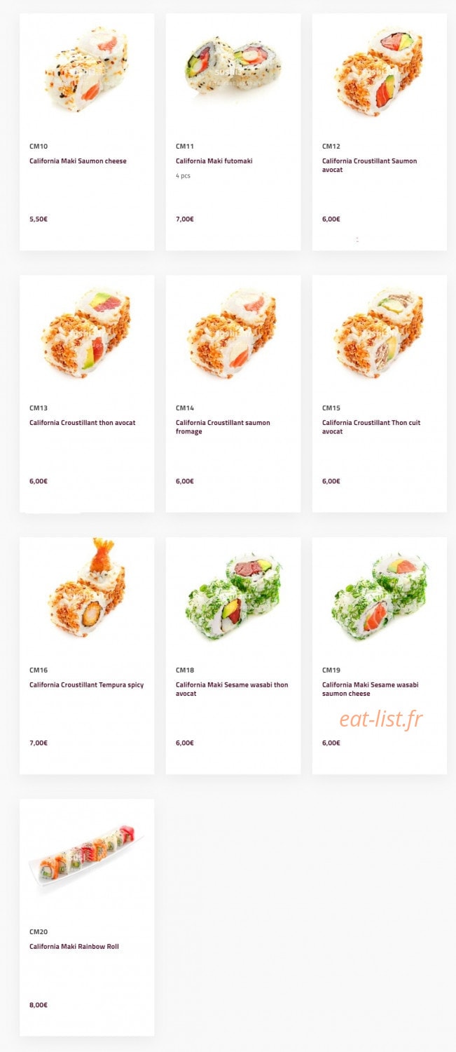 Sushi Trois — carte page 13