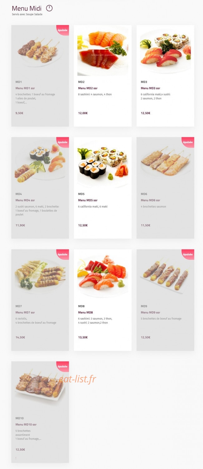 Sushi Trois — carte page 2
