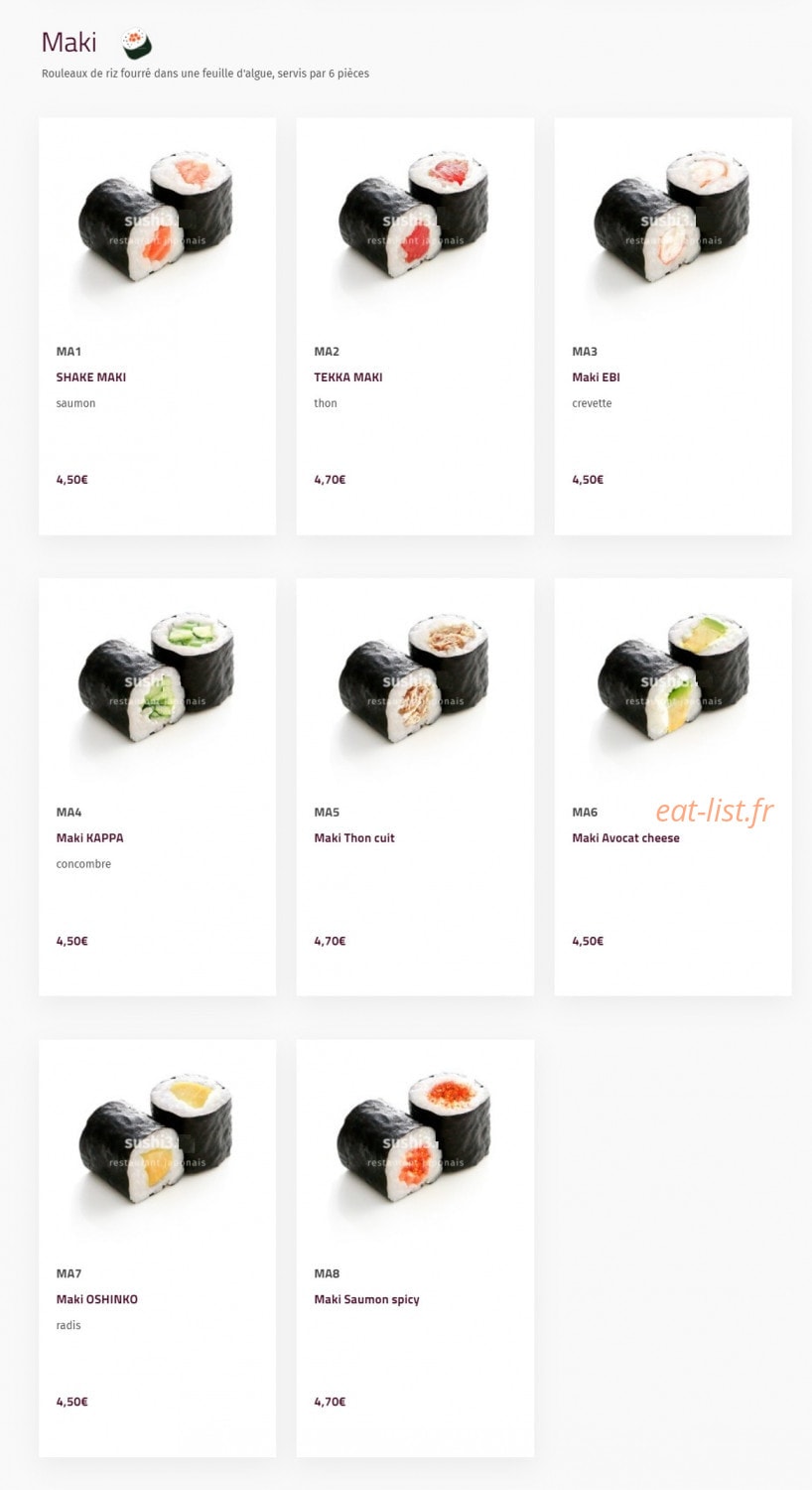 Sushi Trois — carte page 11