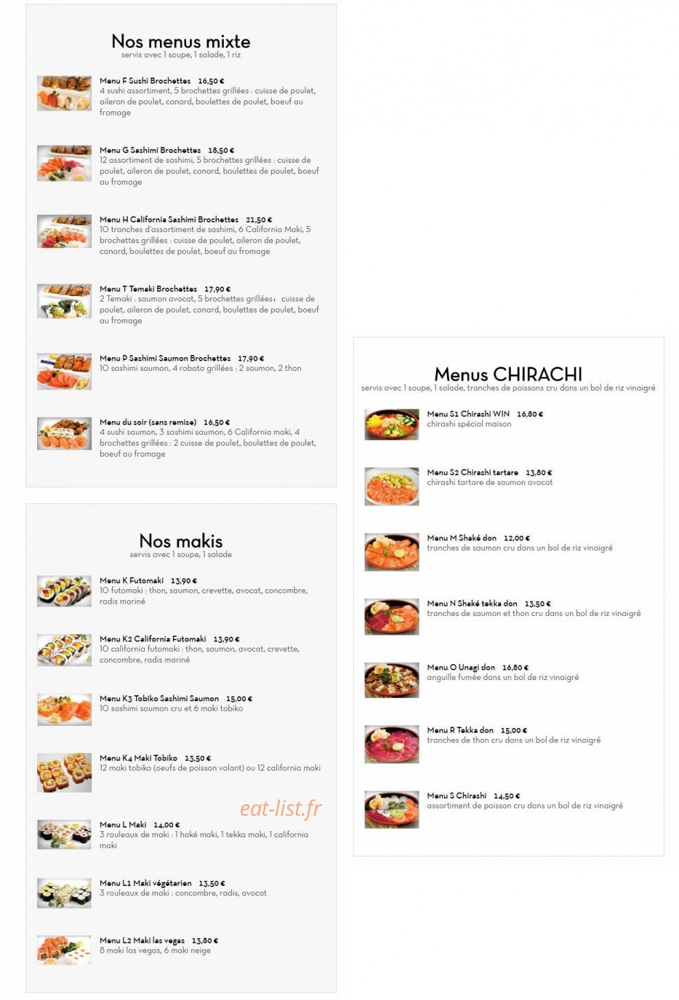 Win Sushi — carte page 6