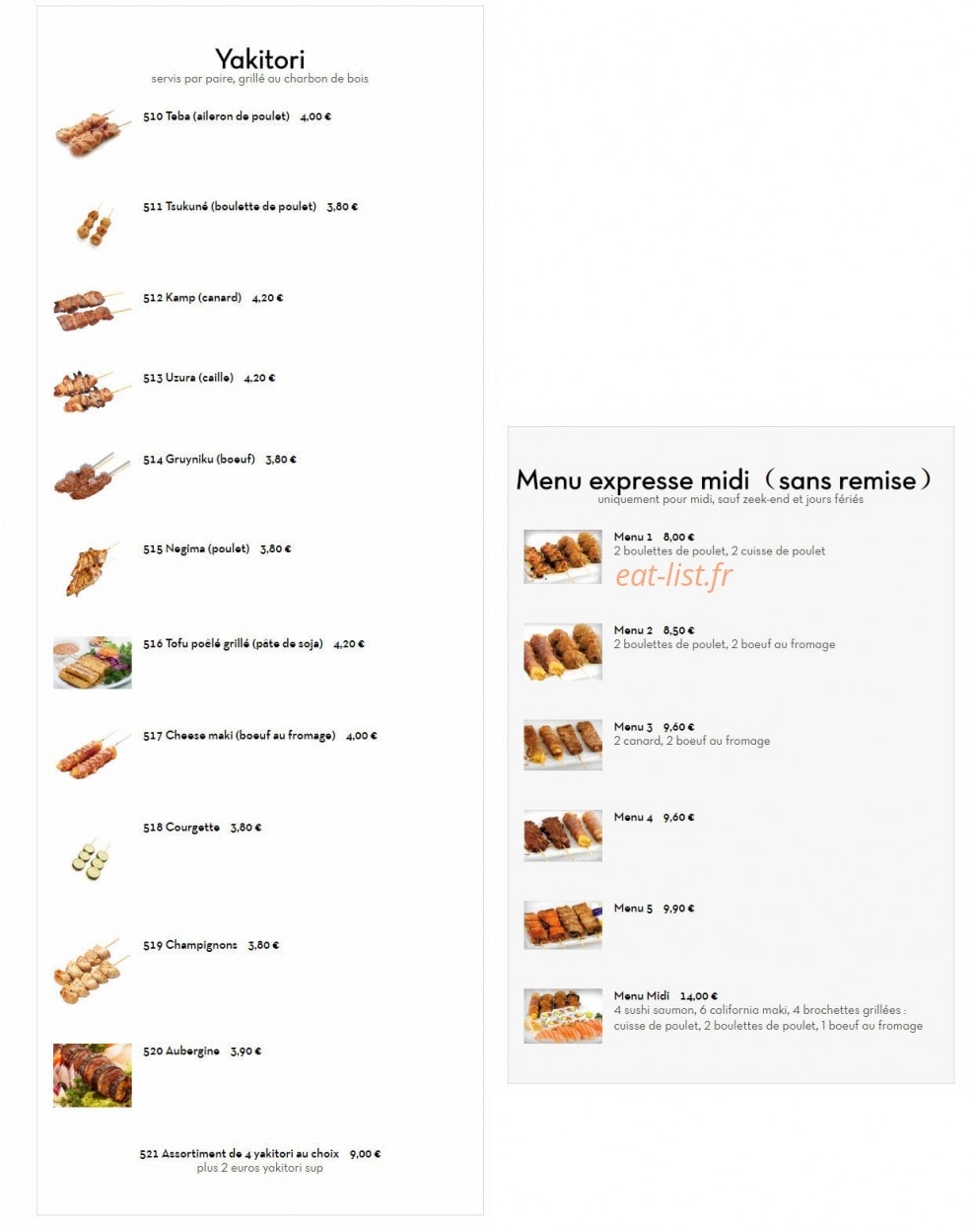 Win Sushi — carte page 4