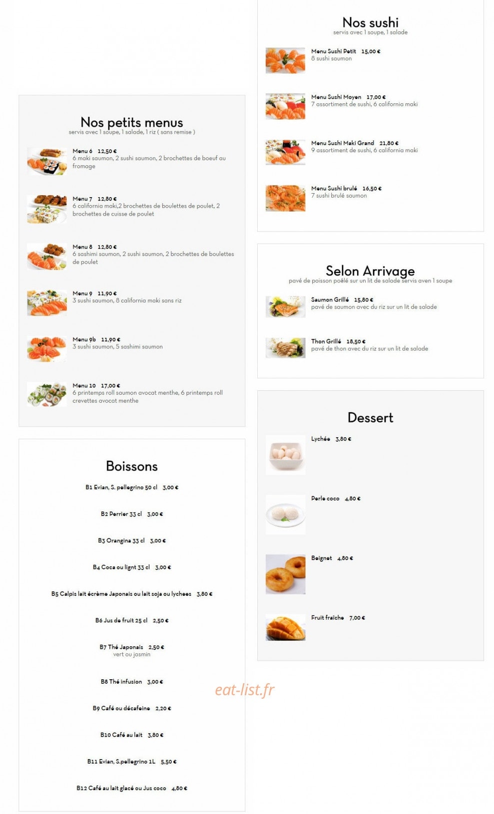 Win Sushi — carte page 7