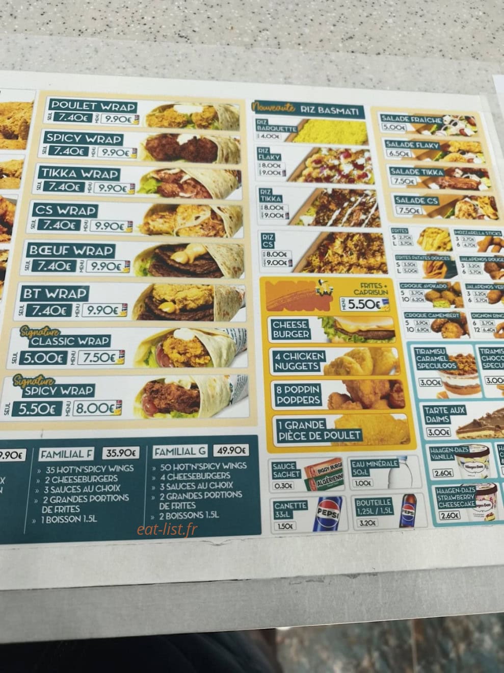 Chicken Spot — carte page 2