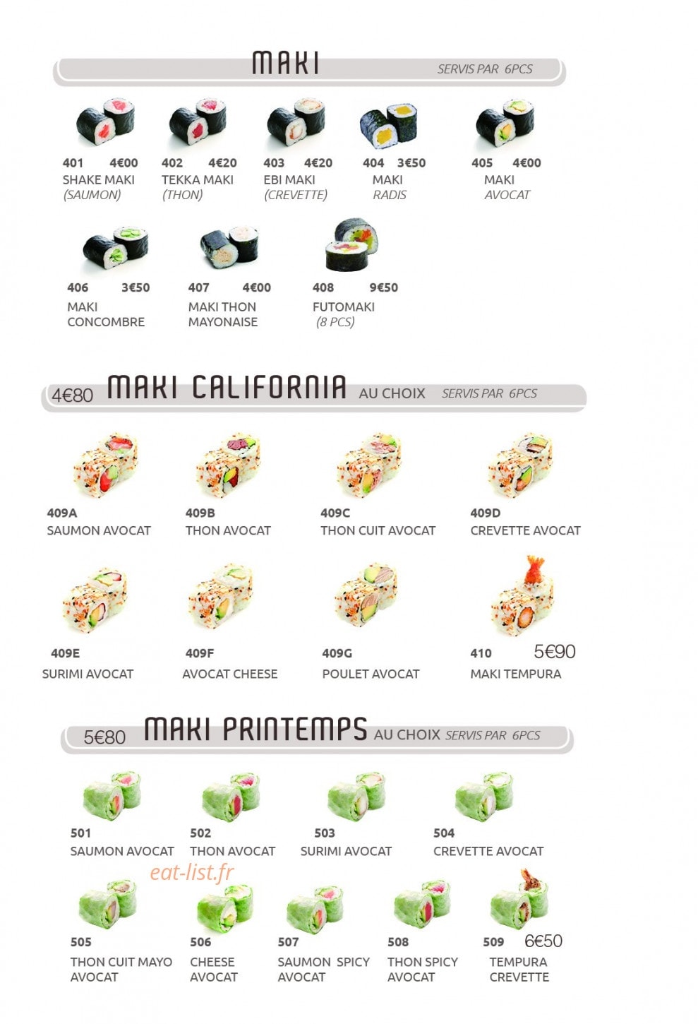 Dream sushi — carte page 5