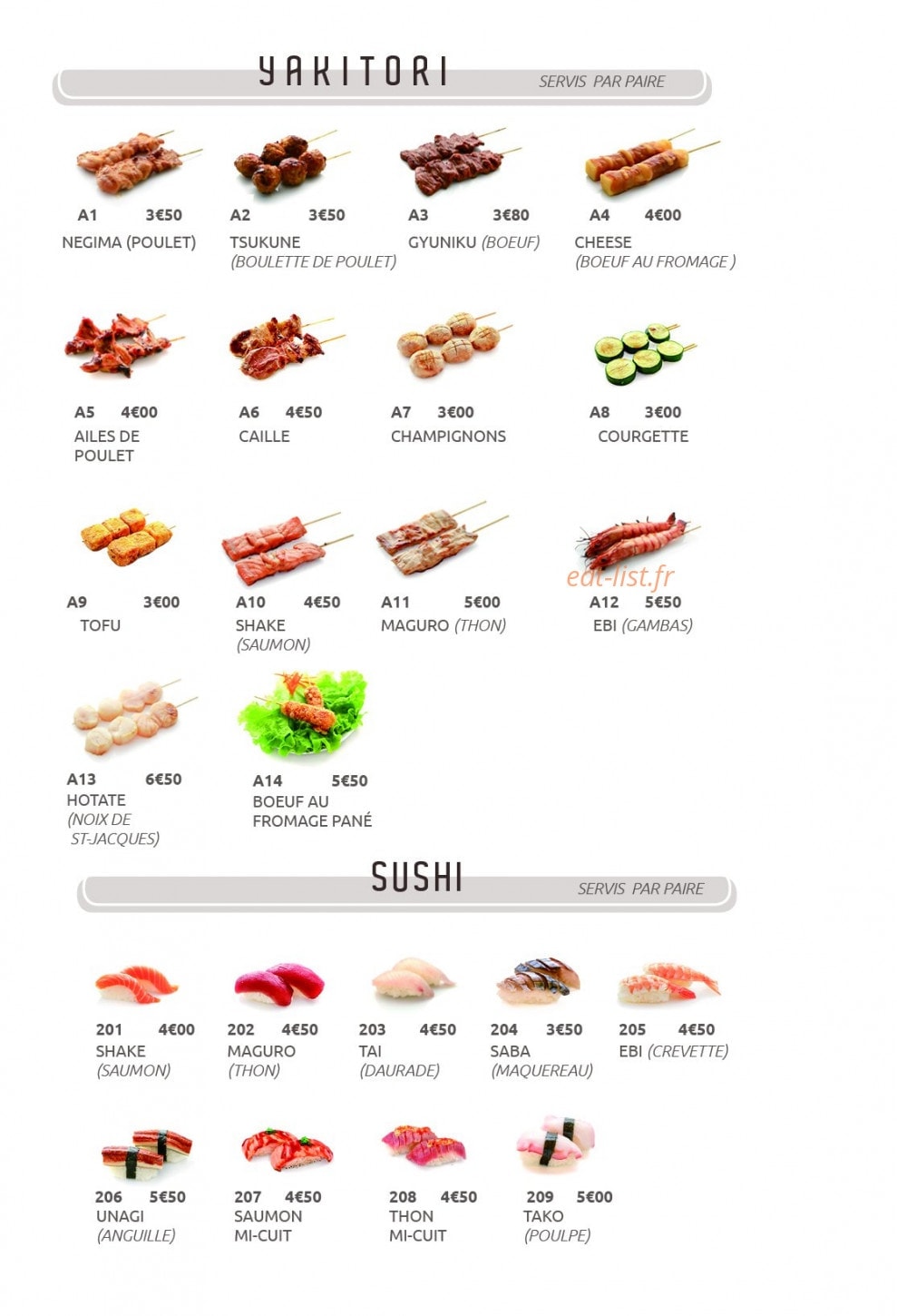 Dream sushi — carte page 3