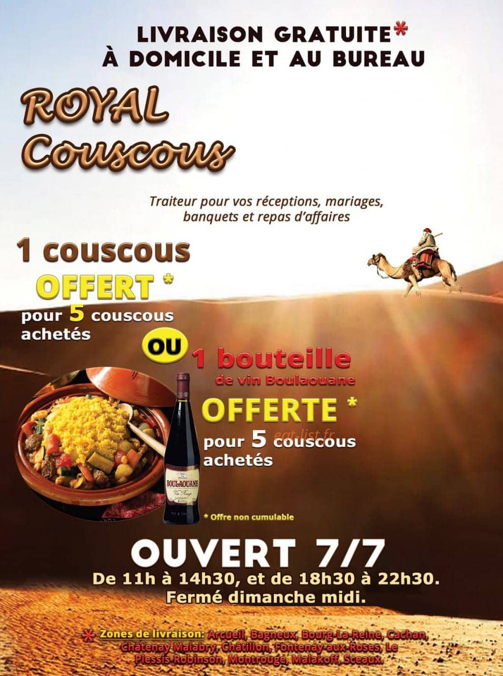 Le Royal Couscous A Bagneux Menu En Ligne