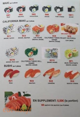 Muki sushi — carte page 3