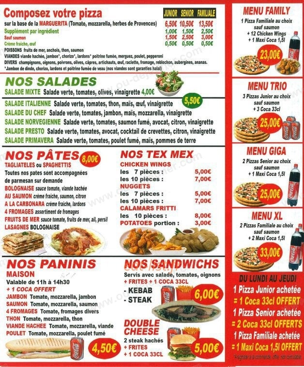 Pizza Presto — carte page 3