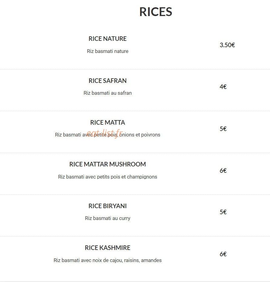 Restaurant Everest — carte page 15