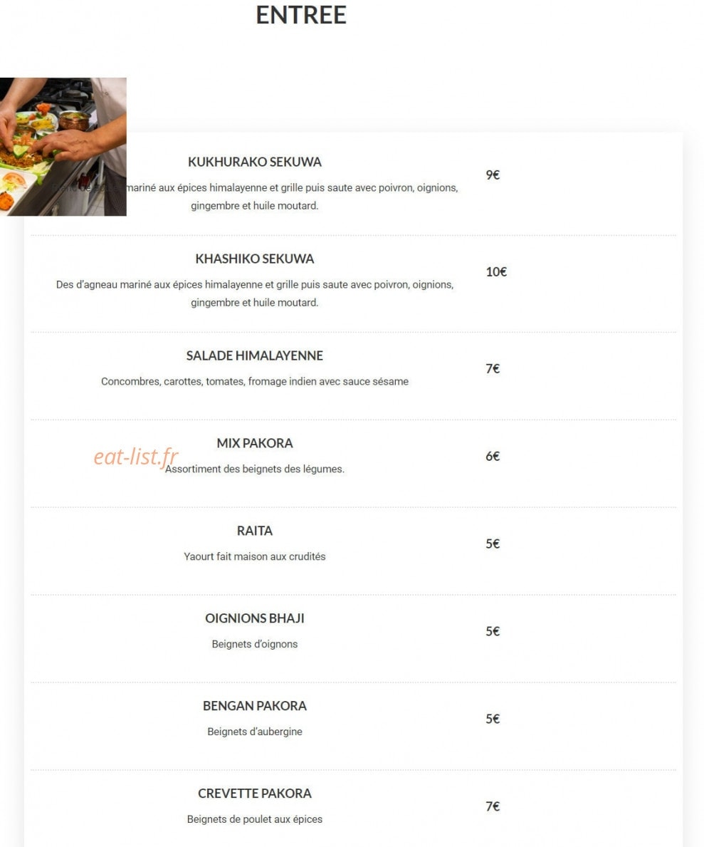 Restaurant Everest — carte page 5