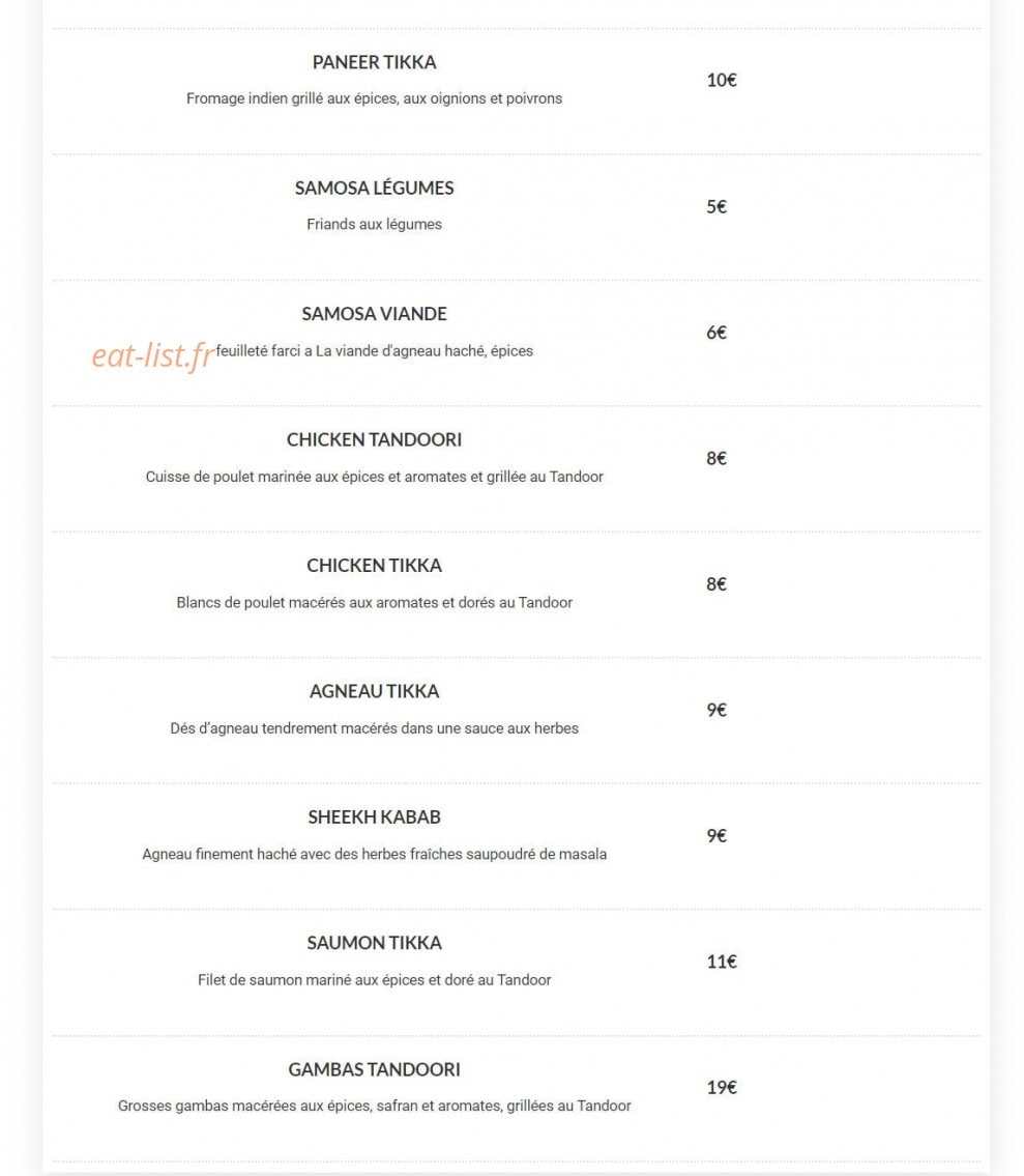 Restaurant Everest — carte page 6
