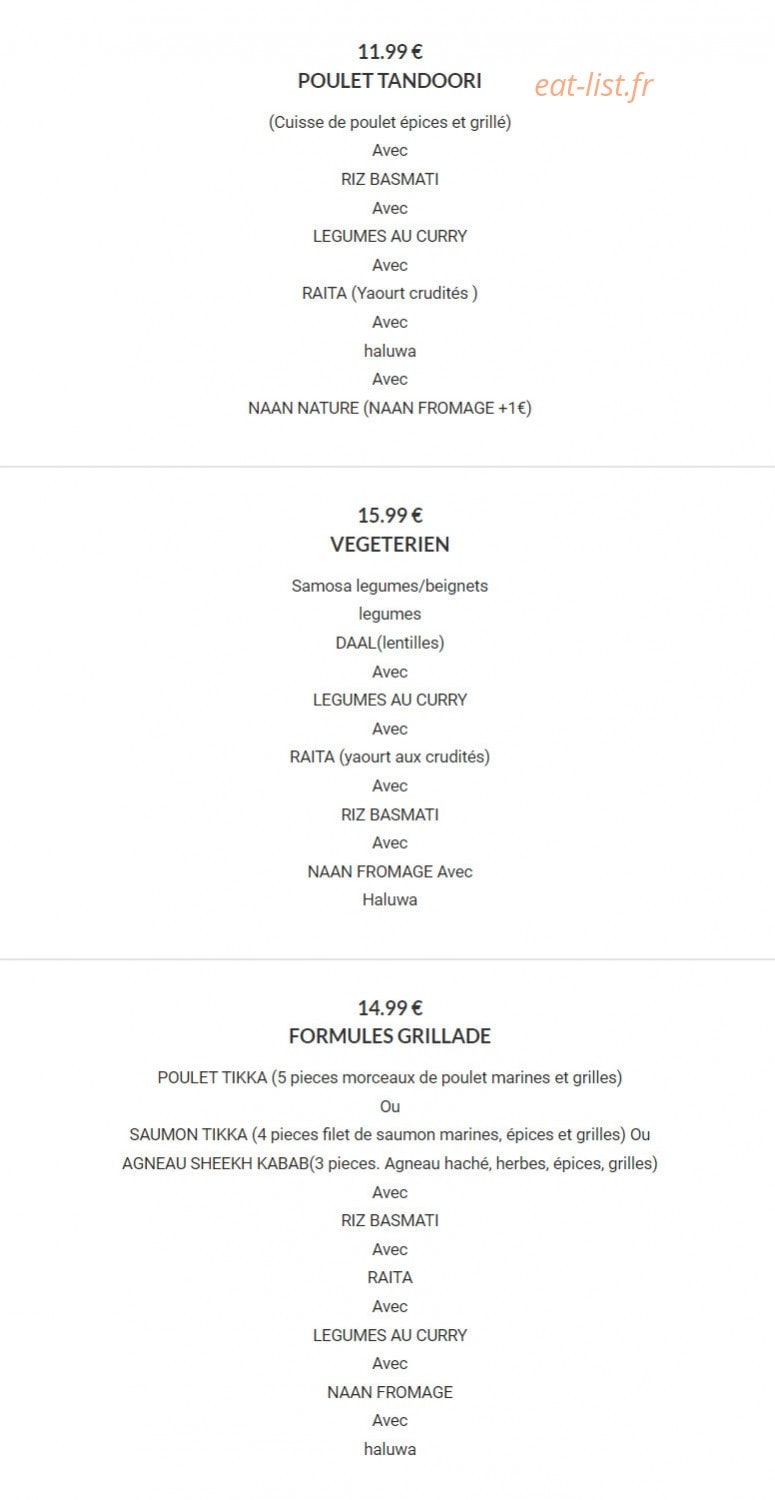 Restaurant Everest — carte page 2