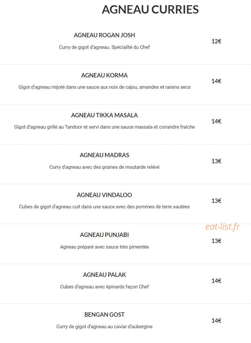 Restaurant Everest — carte page 11