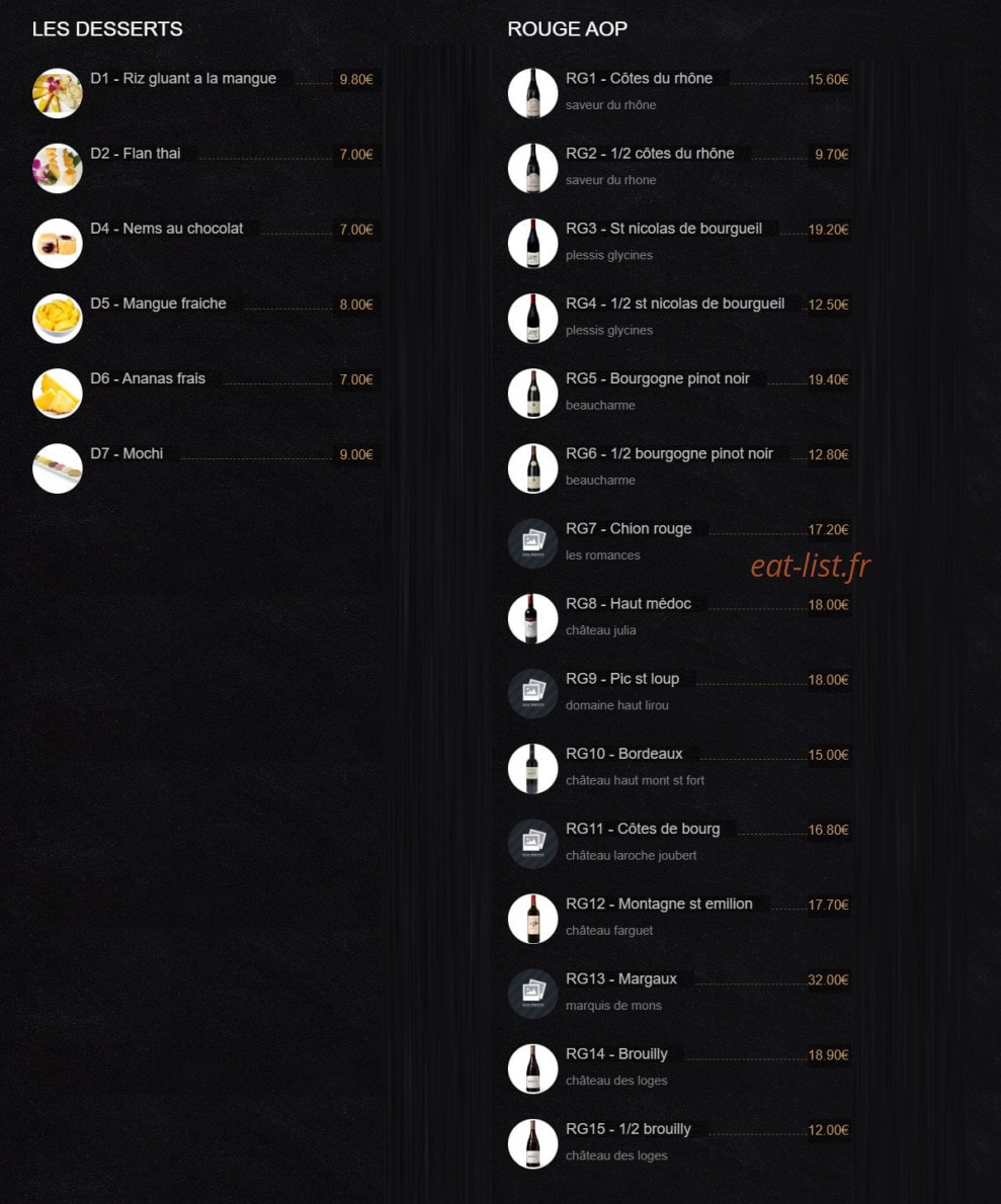 Sawasdee Thaï — carte page 4