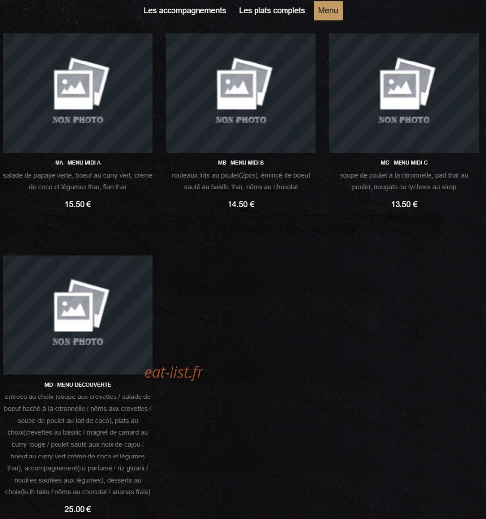 Sawasdee Thaï — carte page 3