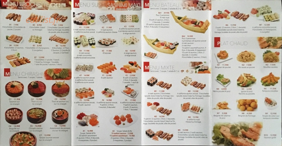 Z Sushi — carte page 1