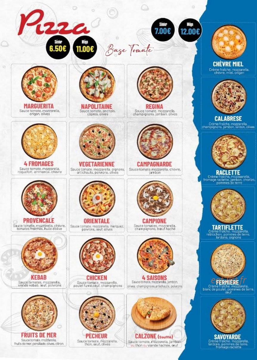 Adam O Pizza — carte page 2