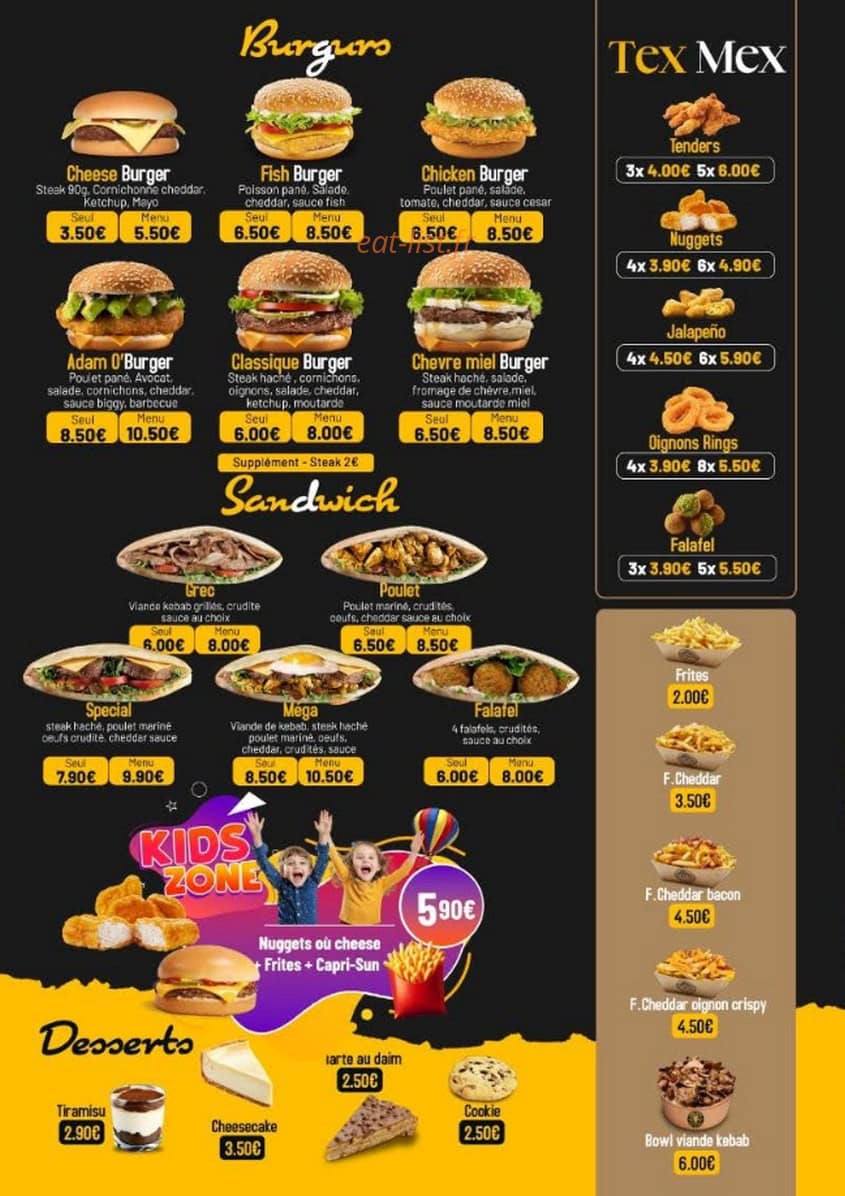 Adam O Pizza — carte page 4