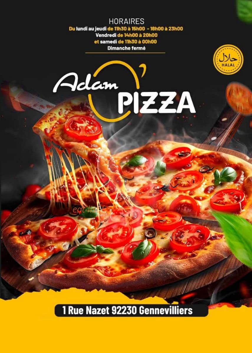 Adam O Pizza — carte page 1