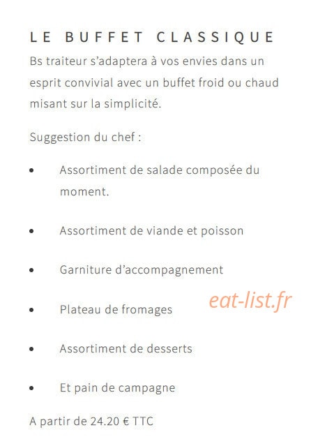 Bs Traiteur — carte page 5