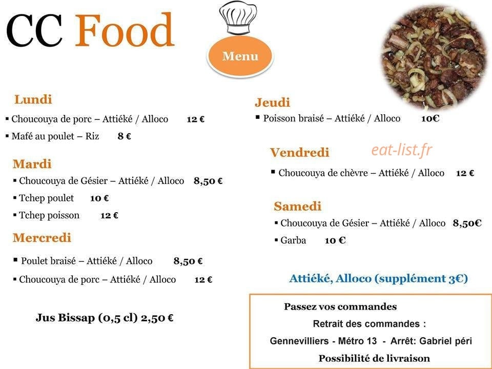 CC Food — carte page 1