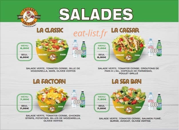 Chicken Factory — carte page 2