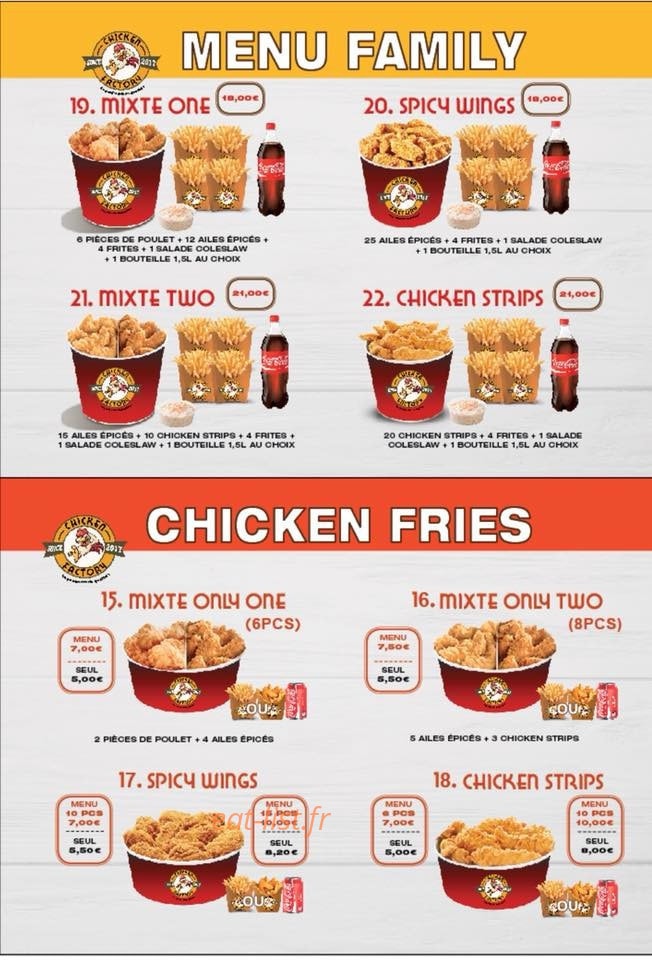 Chicken Factory — carte page 8