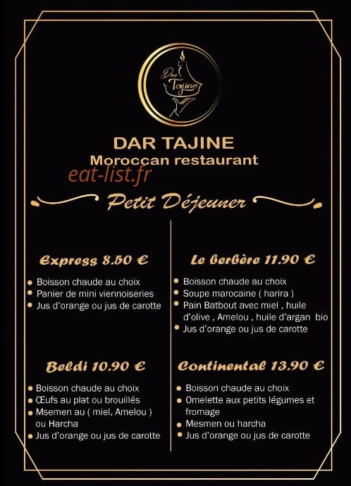 Dar Tajine — carte page 1