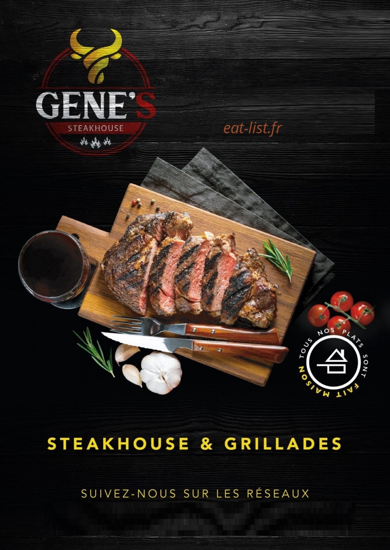 Carte et menu Gene's Steakhouse Gennevilliers