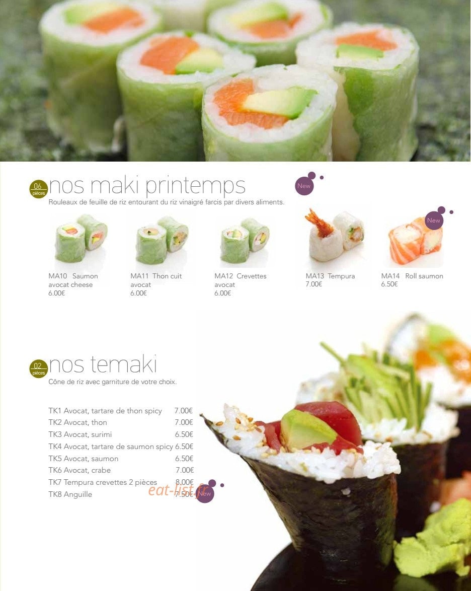 Hoki Sushi — carte page 6