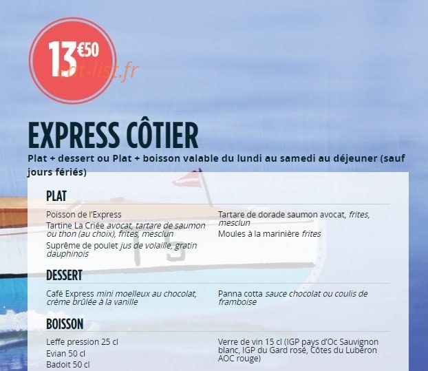 La Criée — carte page 2