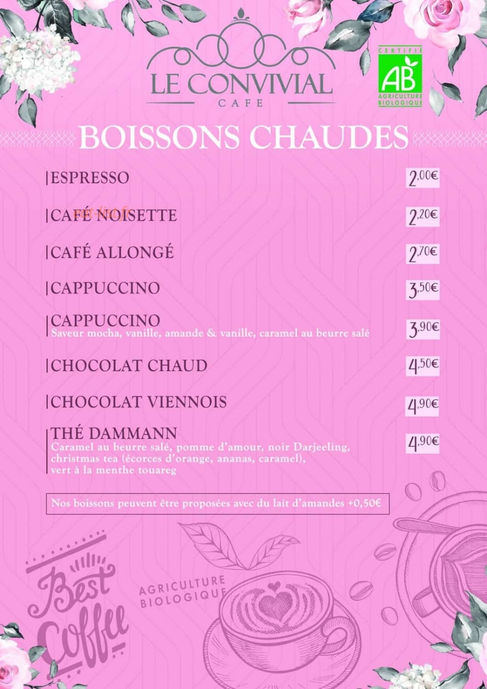Le Convivial Café — carte page 8